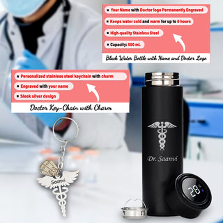 Customized Doctor Gift Set – Personalized Pen, Keychain, Bottle, Wallet & Diary with Name & Colored Logo