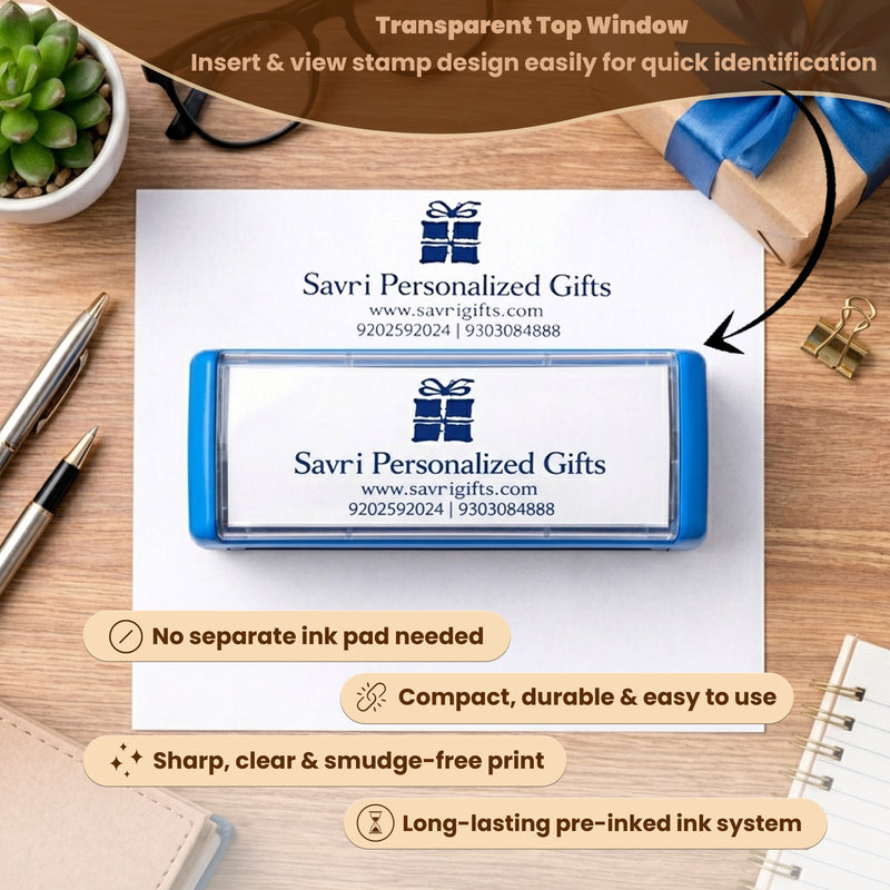 Customized Self-Inking Pocket Stamp | Custom Office Stamp | Premium Print Quality.