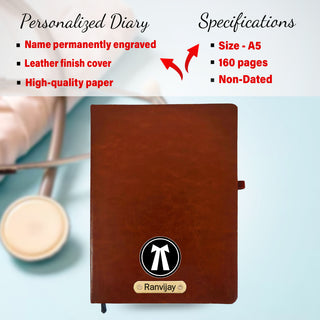 Customized Advocate Desk Set - Coat Pen Stand, Pen & A5 Diary.