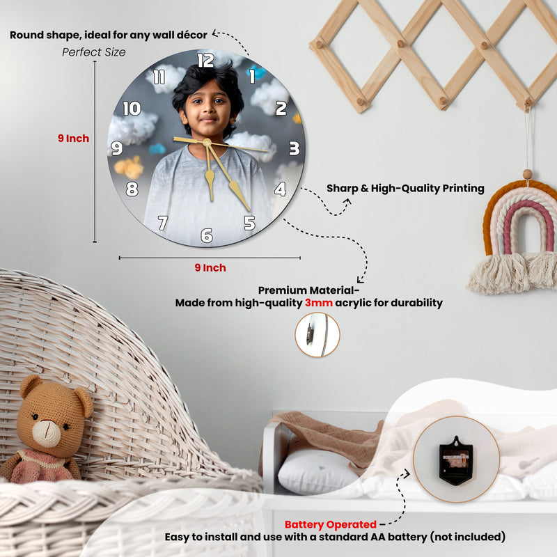 Personalized Acrylic Photo Printed Wall Clock