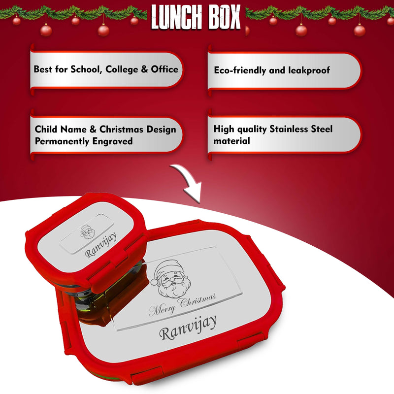 Christmas Gift Set - Pencils, Lunch Box & Bottle with Name & Design