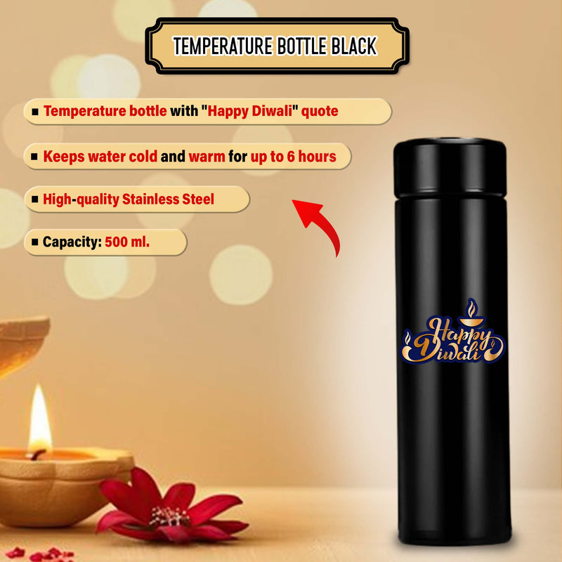 Diwali Gift Combo – Leather Diary, 'Happy Diwali' Bottle & Engraved Pen.