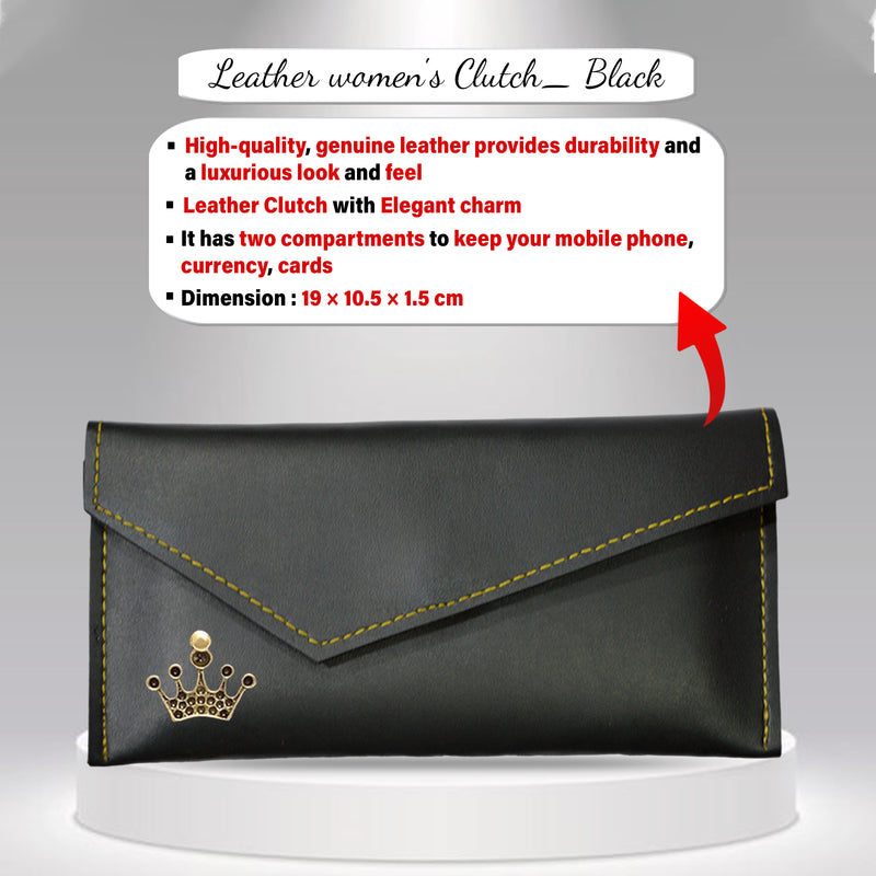 Rakshabandhan Gift Set – Black Leather Clutch & Engraved Bottle.