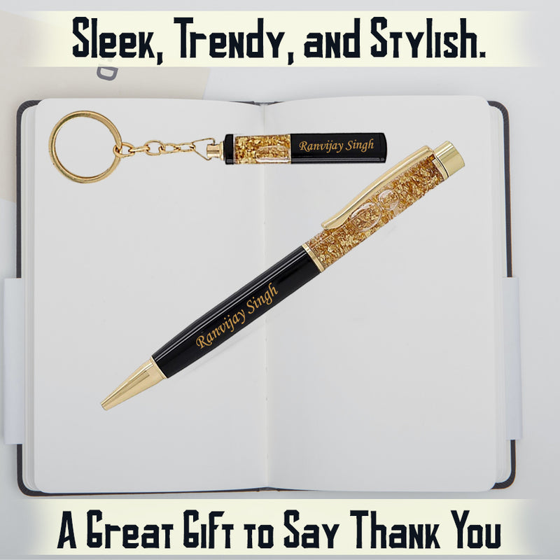 Custom Engraved Pen & Keychain Gift Set.