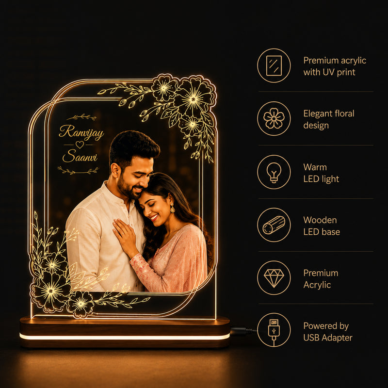 Customized HD UV Printed Photo Acrylic LED Photo Frame 6x8 Inch.