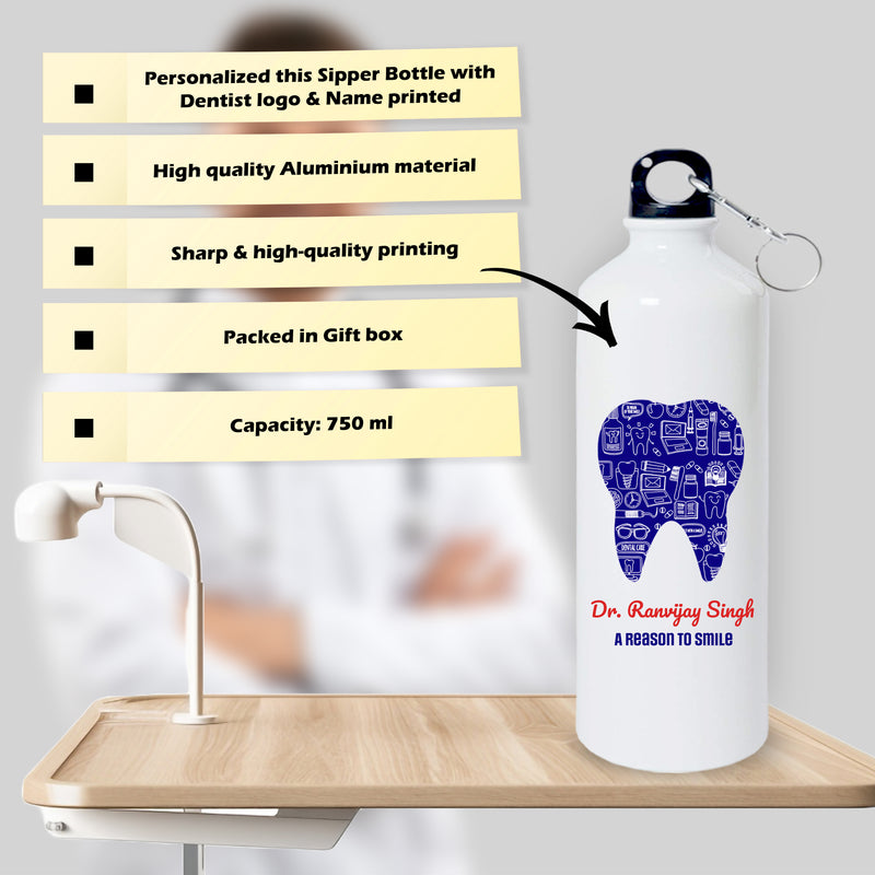 Doctor Gift Set –Custom Name Water Bottle & Ceramic Mug with Doctor Themed Design.