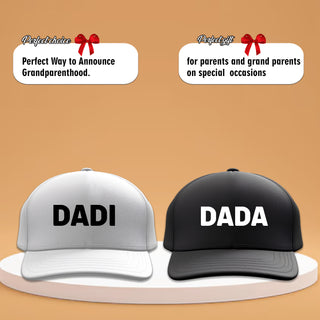 Dada Dadi Cotton Caps (Pack of 2) – Matching Grandparents Hats
