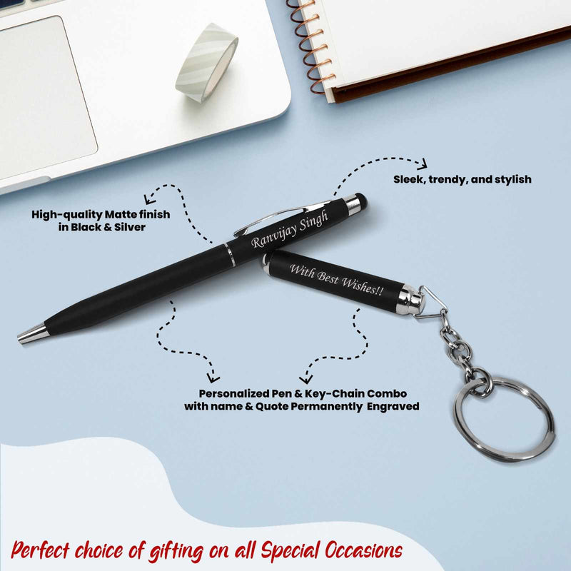 Personalized Pen & Keychain with Your name engraved on it.