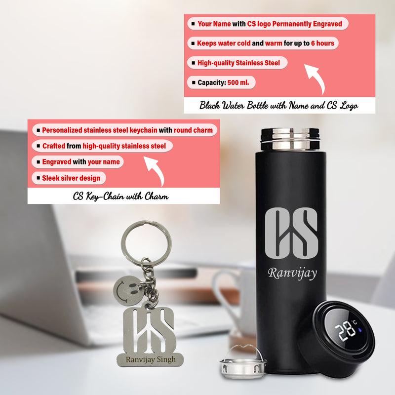 CS Essentials Kit: Keychain, Black Bottle, Pen & Diary.