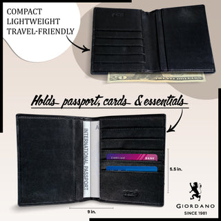 Giordano Leather Passport Cover- Custom Name Engraved