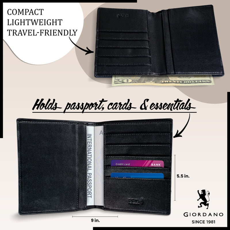 Giordano Leather Passport Cover- Custom Name Engraved