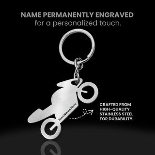 Personalized Stainless Steel Bike & Car Keychain with Name Engraved - Unique Gift for Birthdays for Car/Bike Lovers.