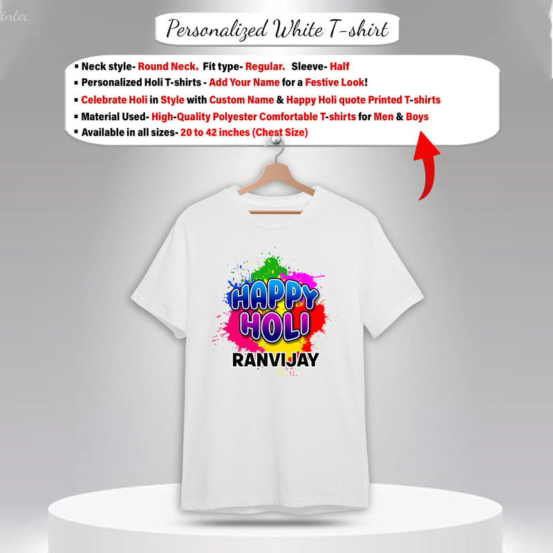 Personalized Holi Combo – T-Shirt & Cap with 2 Holi Colors