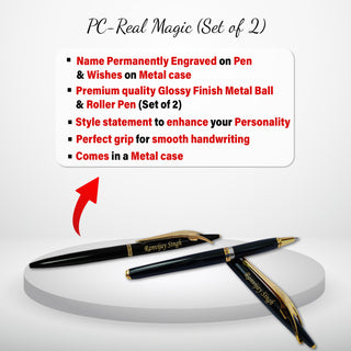 Personalized Rakshabandhan Gift Combo -  Pen Set of 2 with Name, 8x12 Acrylic Photo Frame (3MM)