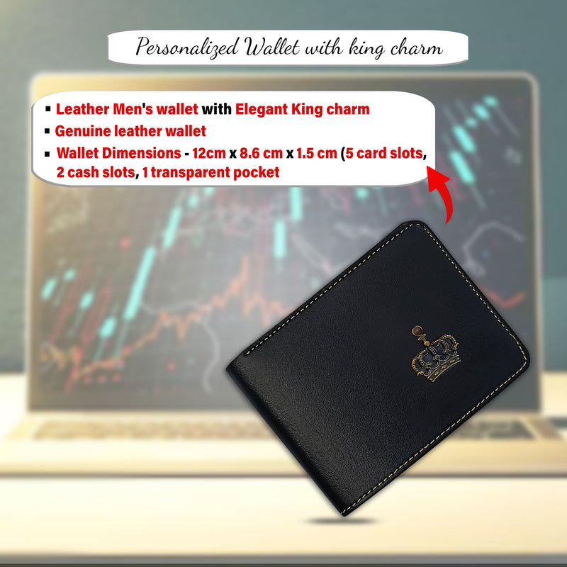 Men's Trader Gift Set – Engraved 'BEST Trader EVER' Pen & Keychain, Wallet with King Charm