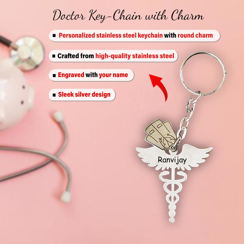 Doctor's Custom Combo Key-Chain with Dr. Logo,Doctor Symbol Pen & Wallet.