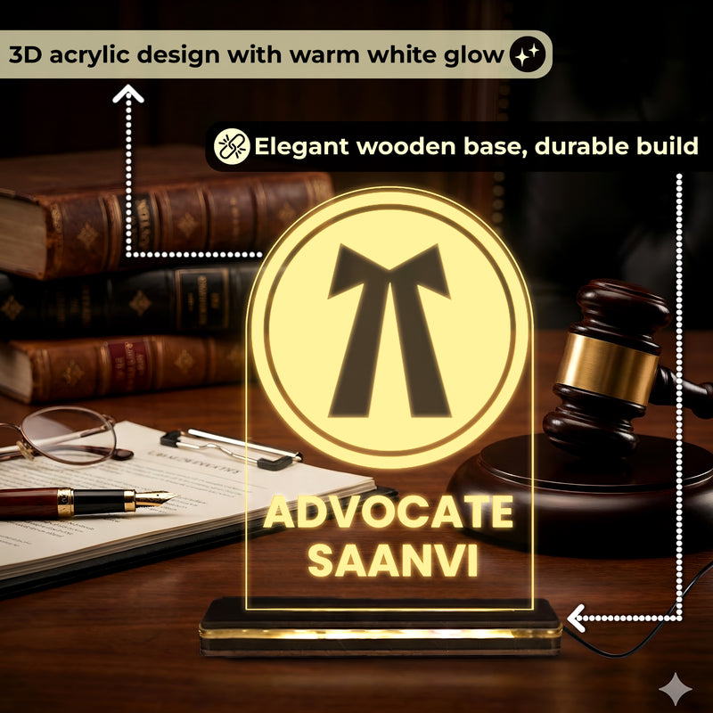 Customized Advocate LED Desk Lamp with Name & Advocate Symbol