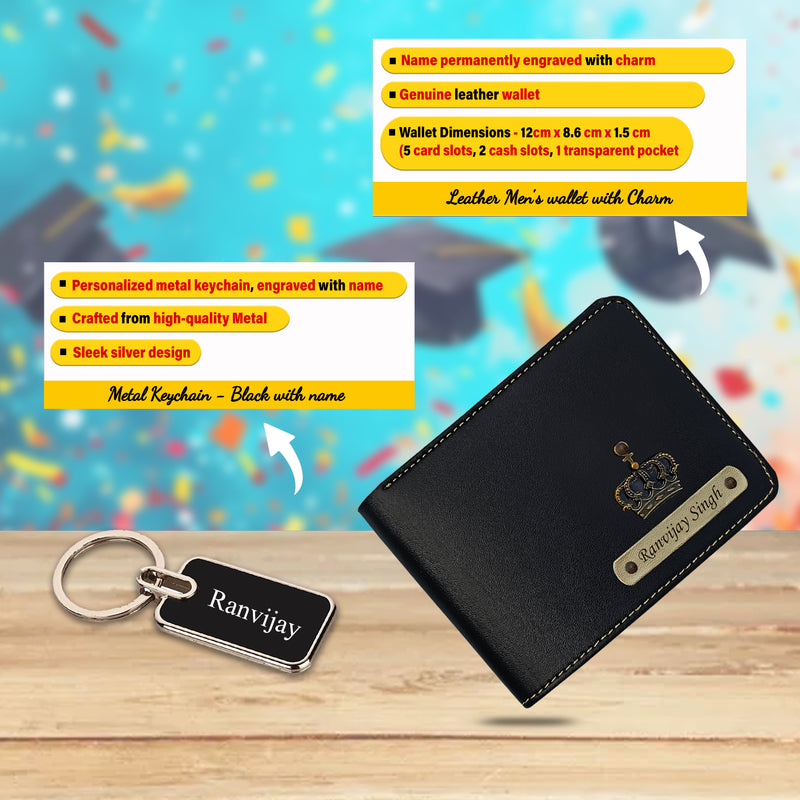 Graduation Gift Combo for Men - Custom Wallet, Keychain & Mug