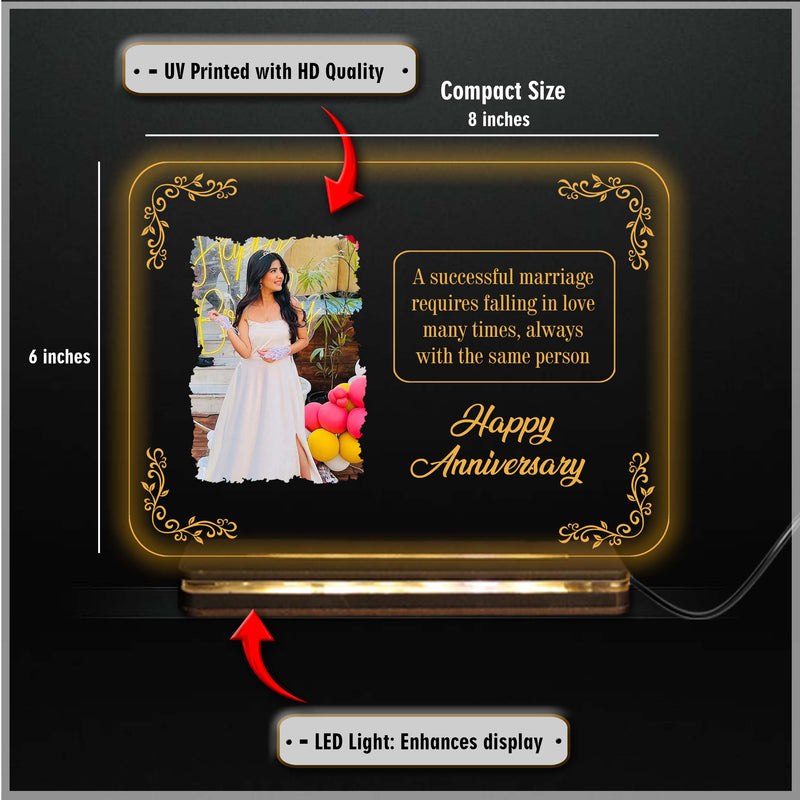 Acrylic LED Photo Frame – Customizable with Your Photo & Wishes.