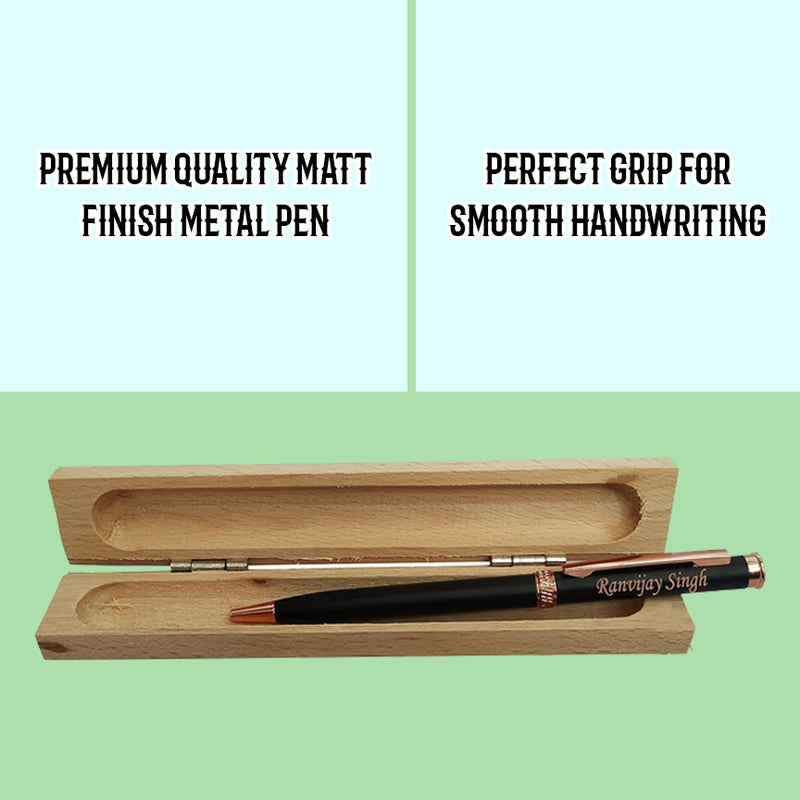 Personalized Copper Pen with Wooden Box.
