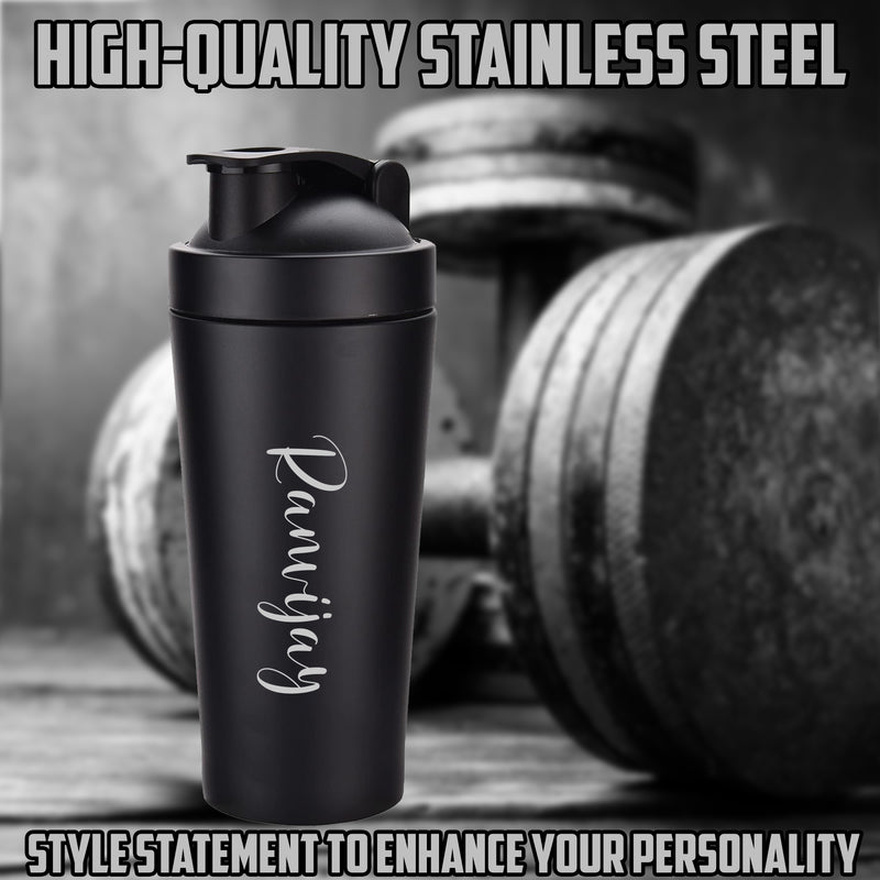 Personalized Black Gym Shaker.