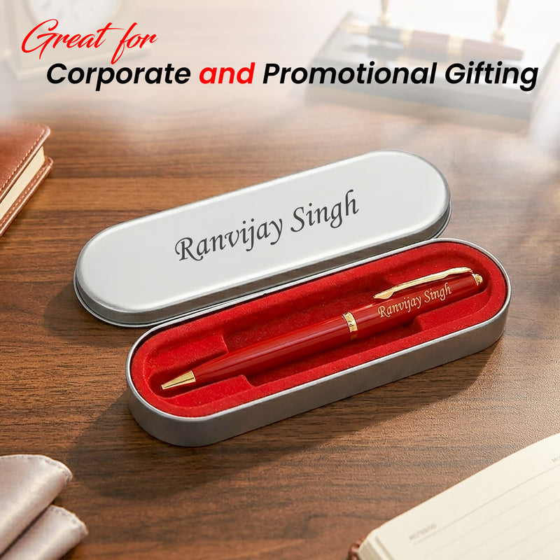 Customized Pen and Box with Name & Message Engraved on Box.