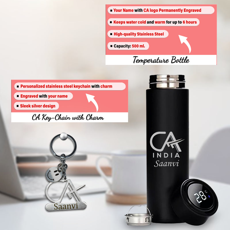 CA Gift Set: Keychain, Water Bottle, Pen, Wallet & Diary.