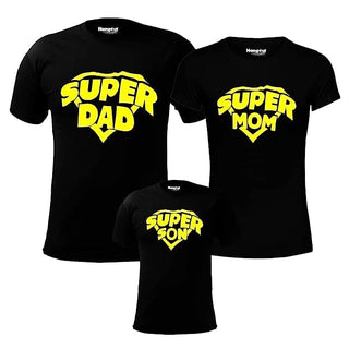 Personalized Family T-Shirt Combo for Father, Mother & Kids with Your Name