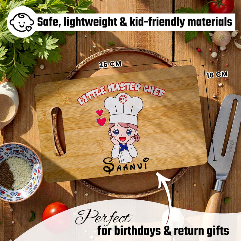 Little Master Chef Personalized Wooden Board for Kids | Custom Name Print