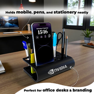 Customized Metal Desk Organizer with Name & Company Logo | Office Gift India