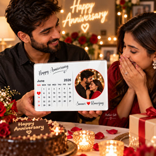 Acrylic 4x6 Inches Calendar Photo Frame with Stand- Customized With Your Picture & Your Memorable Date.