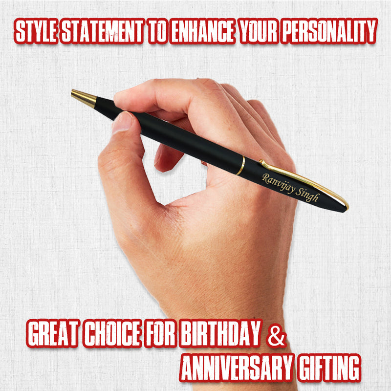 Personalized Black gold Slim Pen