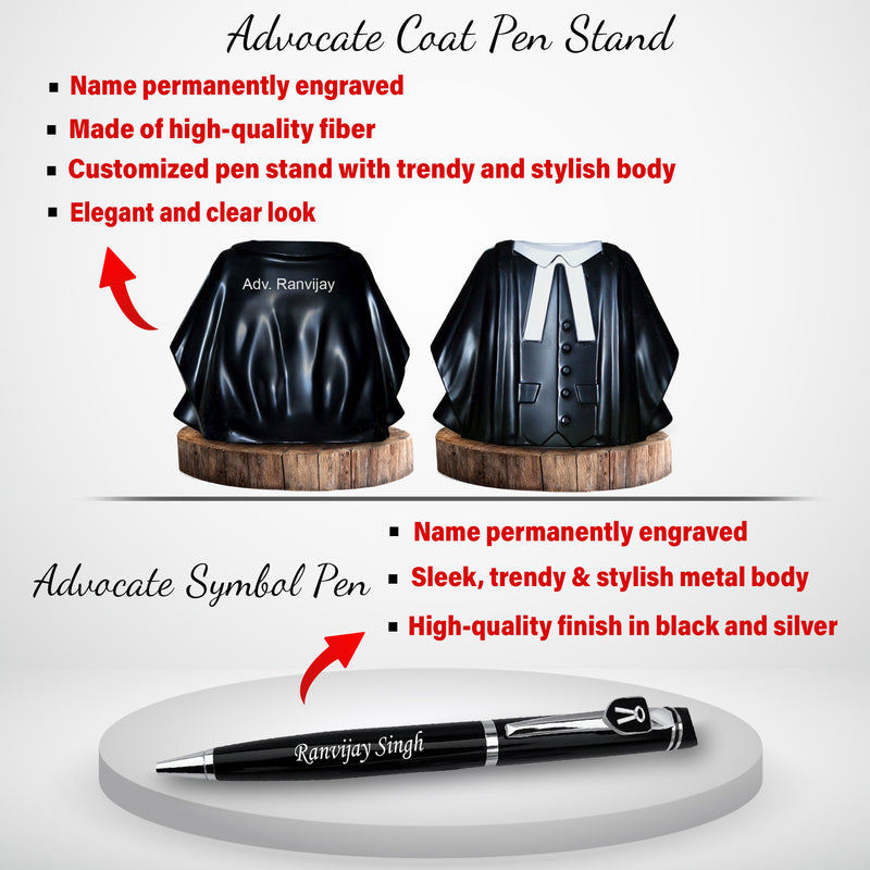 Advocate Desk Set - Coat Pen Stand, Pen & A5 Diary