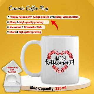 Retirement Gift Set – Pen, Metal Keychain with Quote & Ceramic Coffee Mug