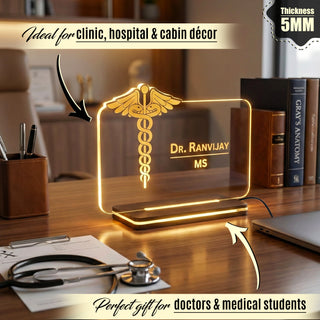 Customized Doctor LED Desk Lamp with Name & Medical Symbol
