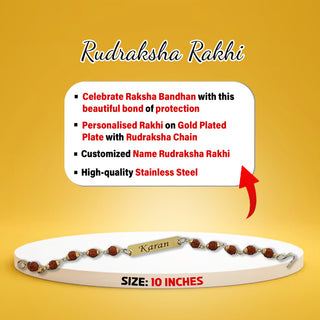 Customized Rakshabandhan Combo For Brother- Leather Men's Wallet Black & Rudrakash Rakhi.