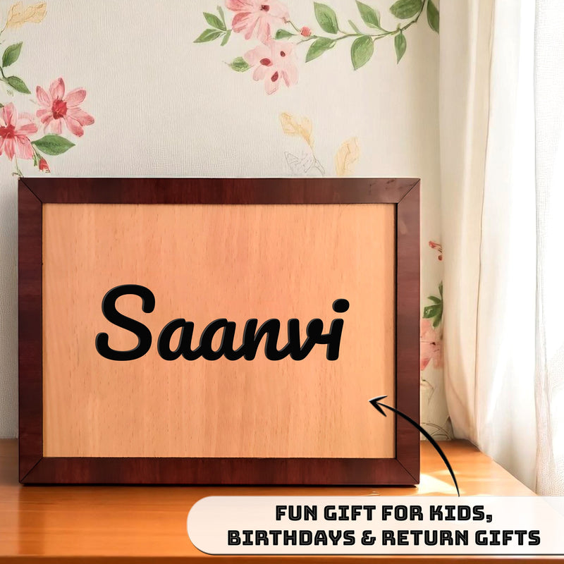 Personalized Wooden Piggy Bank with ₹1 Lakh Savings Tracker – Custom Money Saving Box