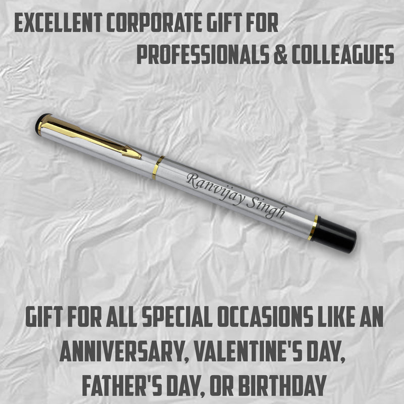 Golden Corporate Gift Set - Custom Engraved Pen, Keychain & Card Holder