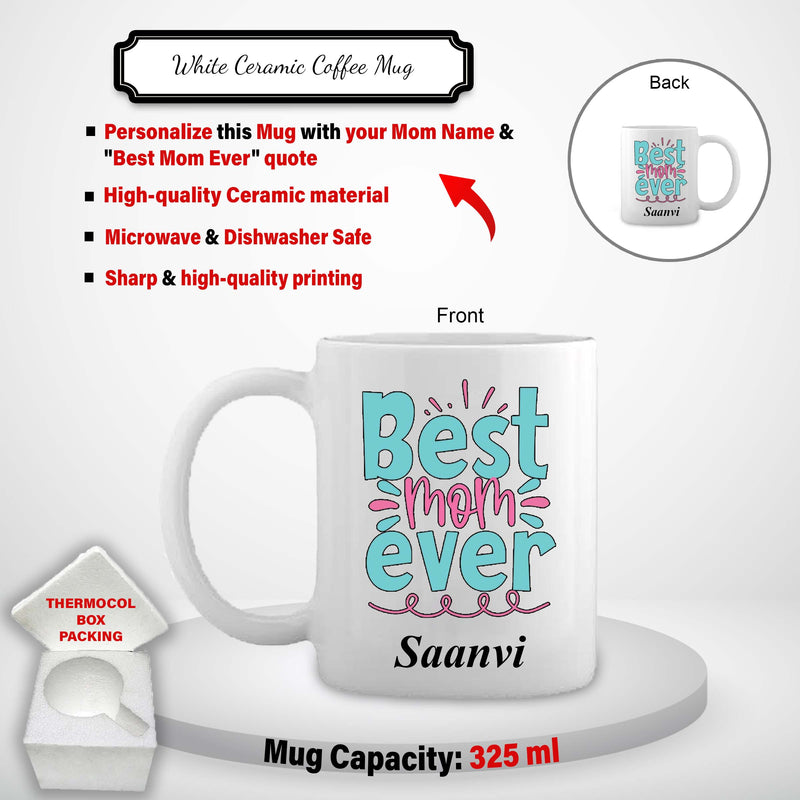 Personalized Mother's Day Set – Black Bottle & Mug  with 'Best Mom Ever' & Name