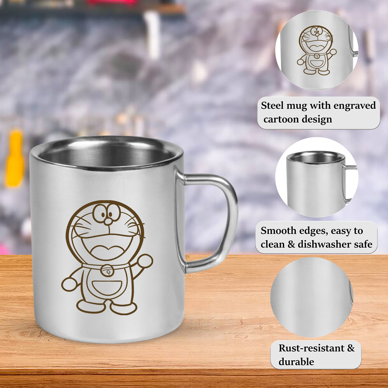 Stainless Steel Kids Mug – Custom Cartoon Character Engraved