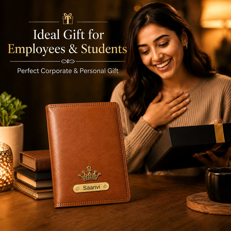 Customized Leather A5 Journal Diary with Name & Charm Engraved.