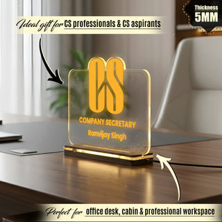 Customized Company Secretary LED Desk Lamp with Name & CS Logo.