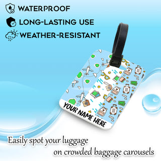 Personalized Printed Acrylic Luggage Tags- Personalize with Any Design, Name, or Quote.