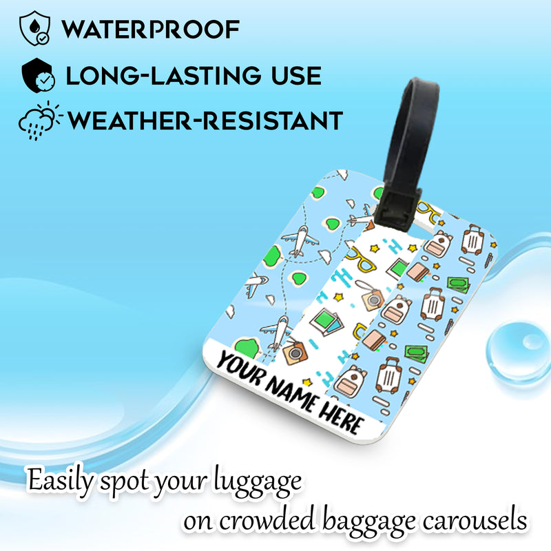 Personalized Printed Acrylic Luggage Tags- Personalize with Any Design, Name, or Quote.