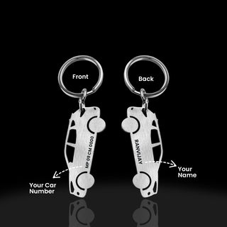 Personalized Stainless Steel Bike & Car Keychain with Name Engraved - Unique Gift for Birthdays for Car/Bike Lovers.