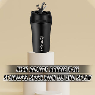 Personalized Stainless Steel Straw Tumbler with Your Name or Company Logo Engraved.