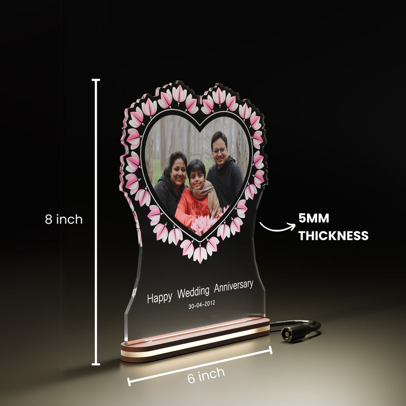 Custom Acrylic LED Photo Frame with Unique Design – Best Gift for Valentine’s, Anniversary & Wedding