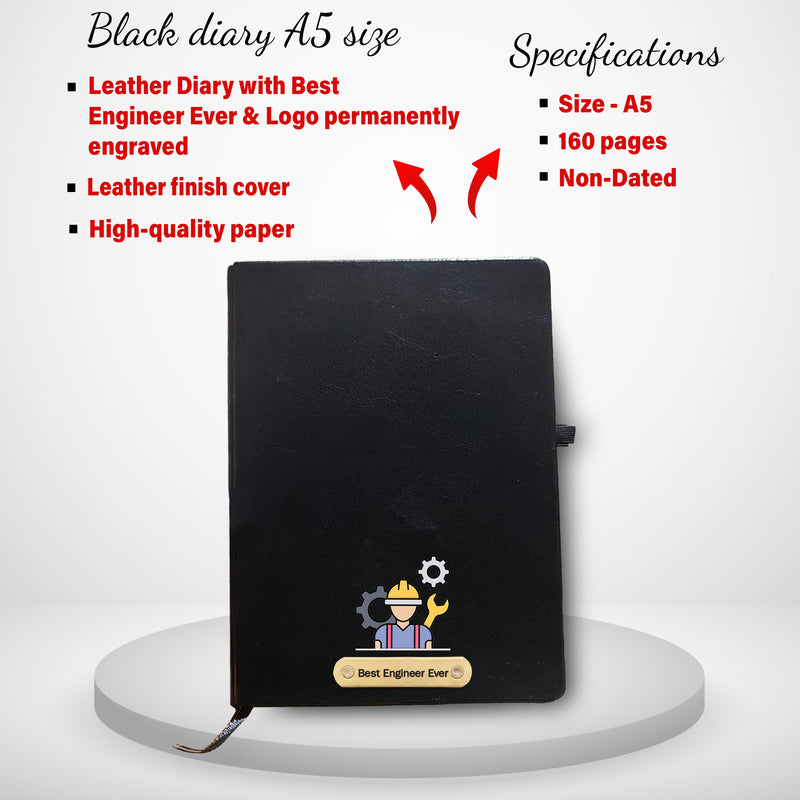 Combo Gifts – Pen Stand, Slim Pen & Diary with 'Best Engineer Ever' Engraved