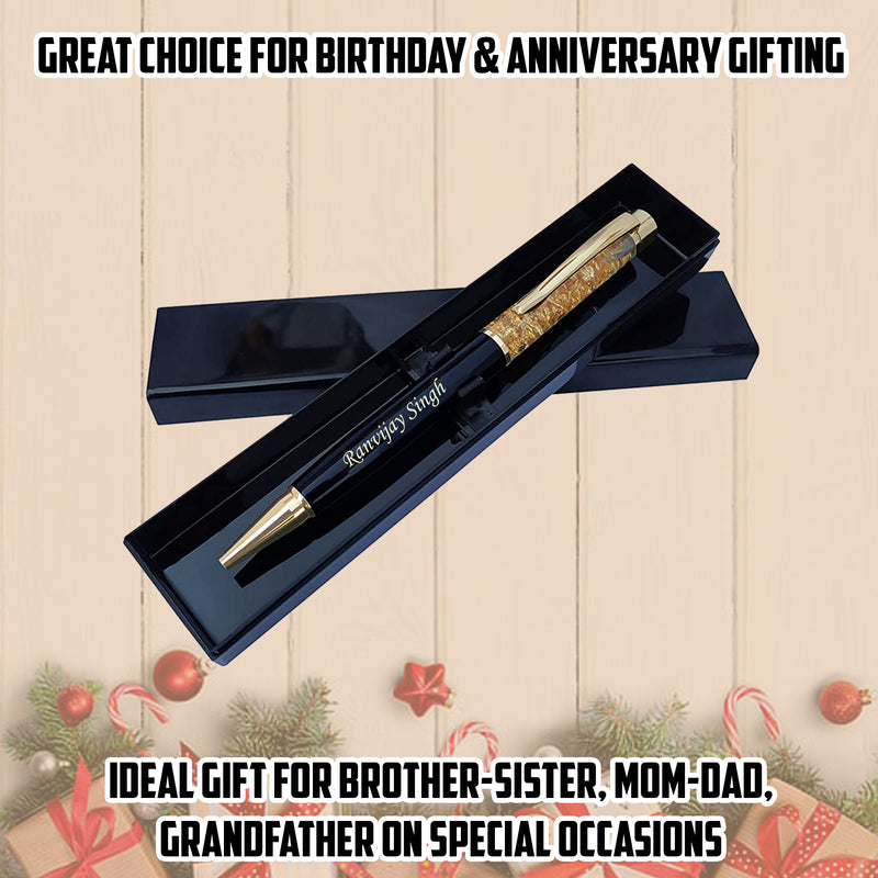 Personalized Black Gold Pen