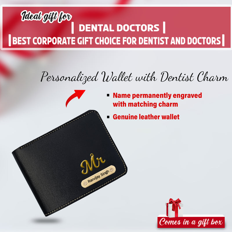 Customized Dentist's Gift Set- Keychain, Sleek Water Bottle, Pen, Wallet & Diary